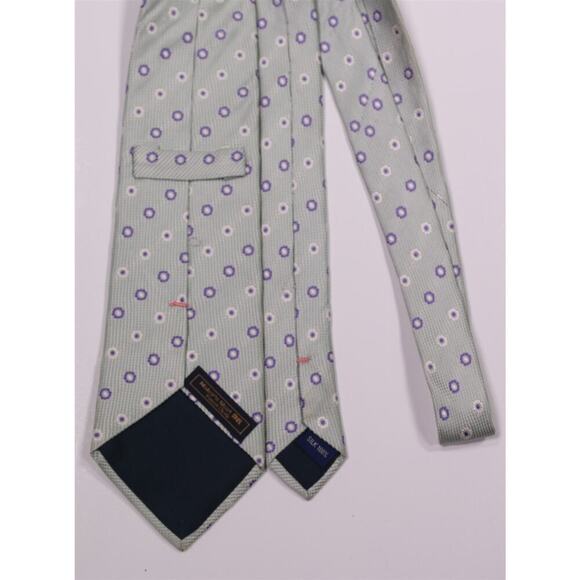 Makers Shirt Kamakura Japan Aqua Green Floral Silk Handmade  Makers Shirt Kamakura Japan Aqua Green Floral Silk Handmade Necktie Tie